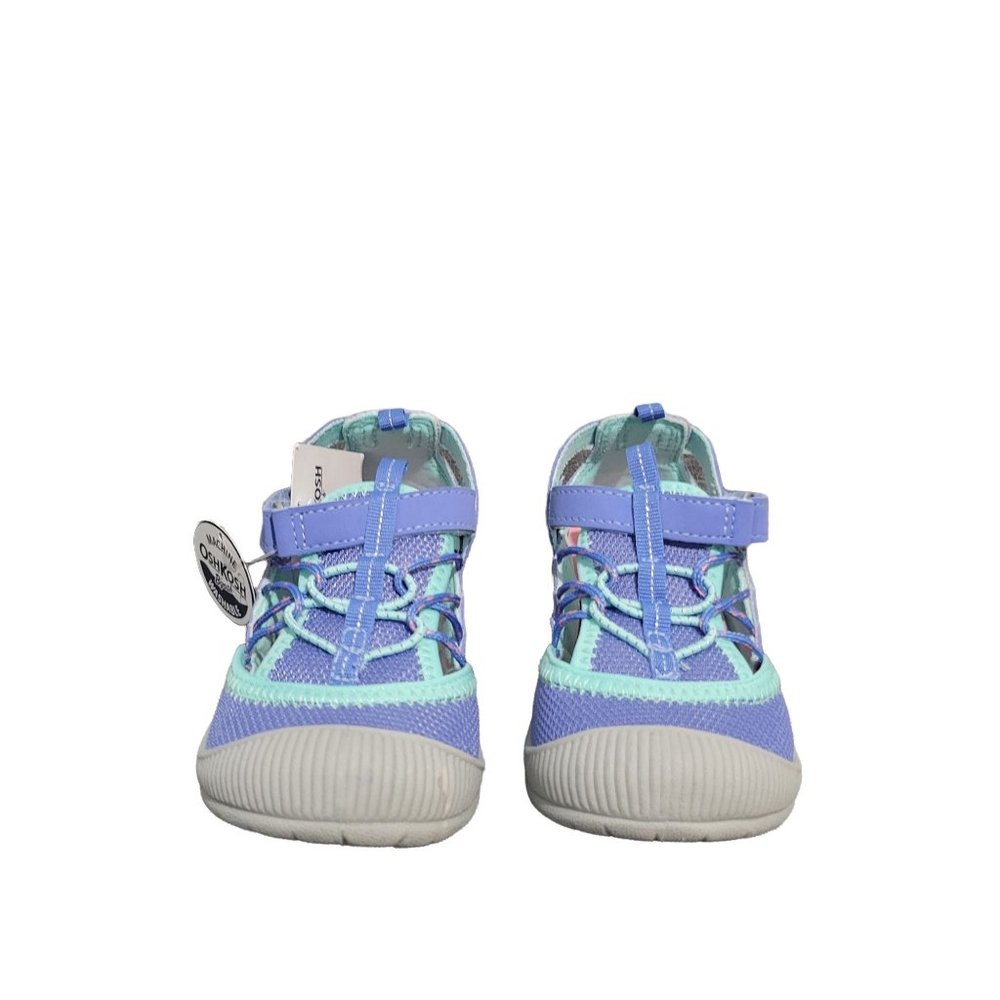 OshKosh B'Gosh Baby-Girl's Atka Mesh Athletic Bumptoe Cutout Sneaker, Periwinkle - Picture 2 of 6